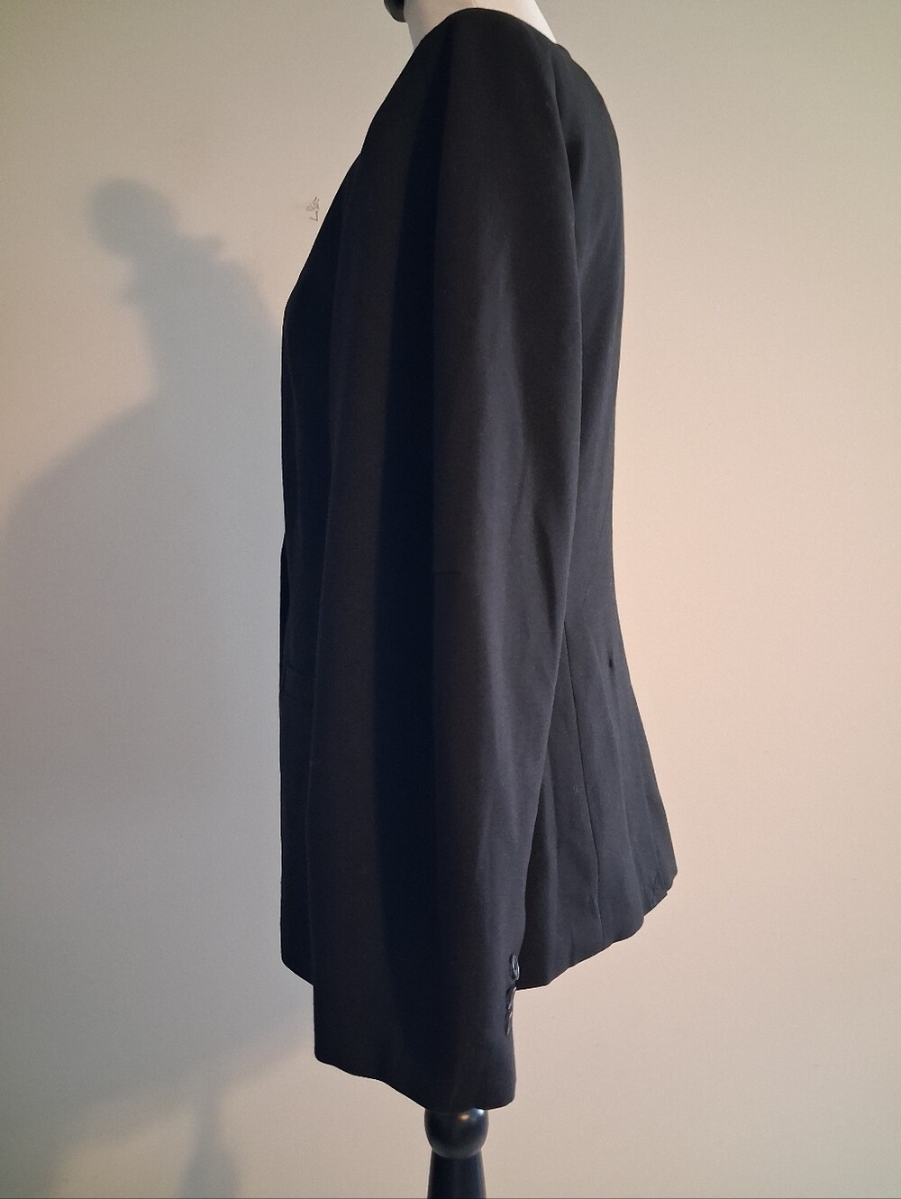 Barrel Sleeve Black Single-Button Blazer Jacket Size Med - Picture 5 of 12